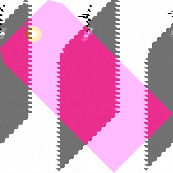 Blank Tag: 5-1/4'' High, Fluorescent Pink, Synthetic Paper